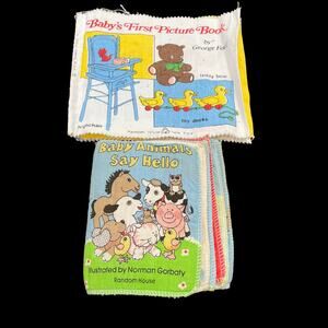 Vintage Cloth Baby Books Soft 1979 & 1986 Collectible Infant Nursery Decor Retro